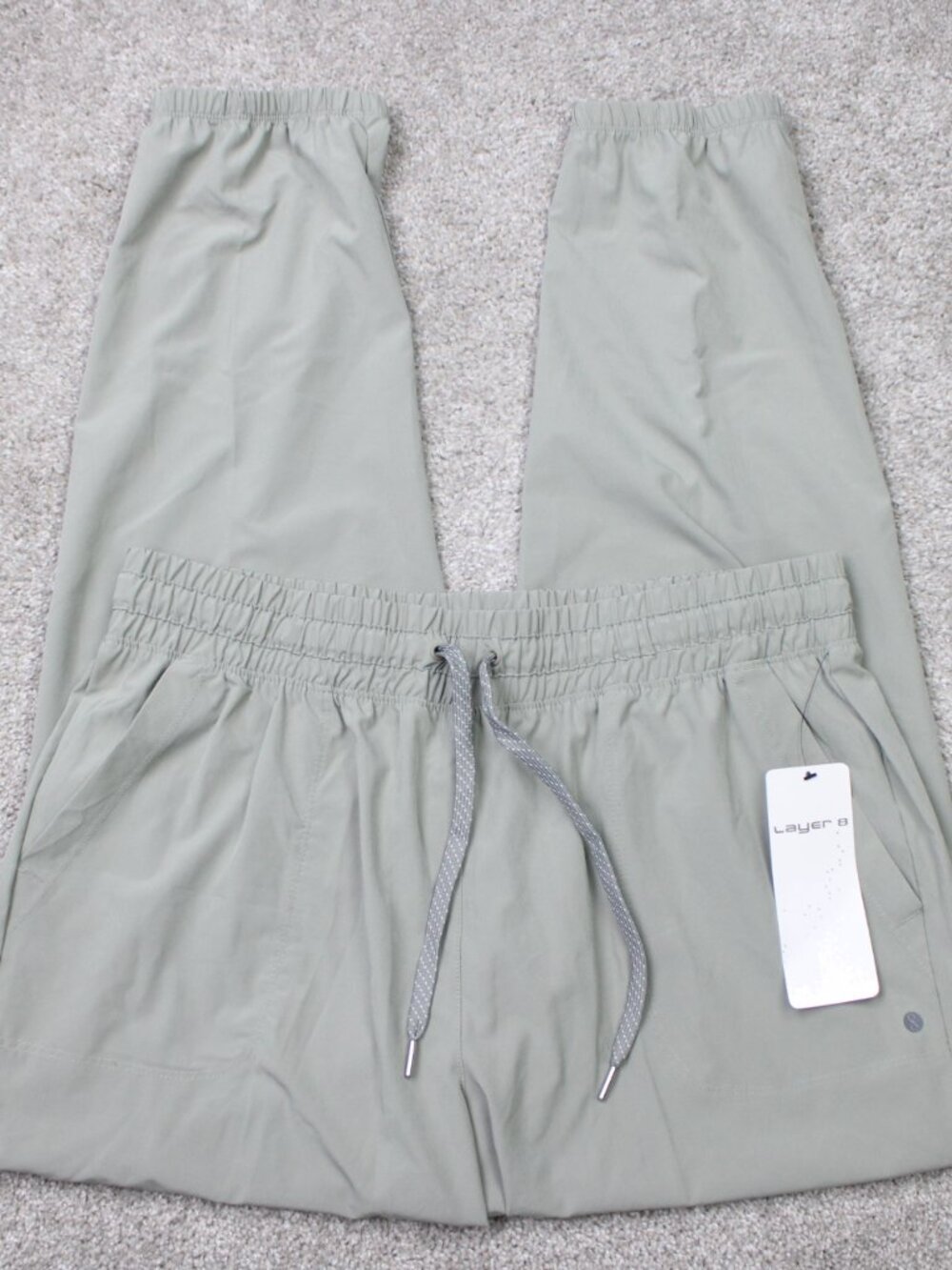 Layer 8 Pants NWT Mens Large Green NAPA Woven Cropped Jogger Quick-Dry Athletic